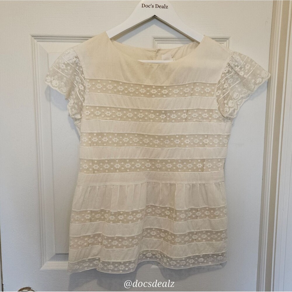 Bonpoint Blouse E18 Gretalay Cream Women's Size XS